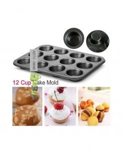 12 Cupcake Muffin Baking Tray Non-Stick Mould At Best Price In Pakisatn 3