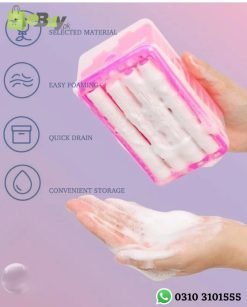 2 in 1 Multifunction Foaming Soap Box Laundry Soap Dish Holder with Soft Rubber Roller and Drain Online At Best Price In Pakistan