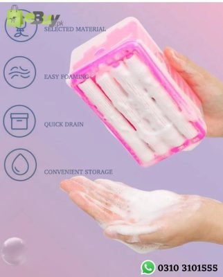 2 in 1 Multifunction Foaming Soap Box Laundry Soap Dish Holder with Soft Rubber Roller and Drain Online At Best Price In Pakistan