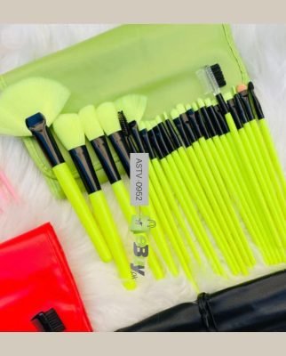 24 Piece Makeup Brush Set With Leather Pouch In Pakistan