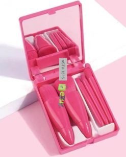 5 Pcs Portable Makeup Brush Set Box With Mirror Online In Pakistan