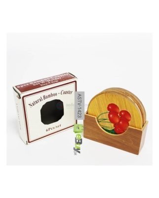 Bamboo Tea Coasters Set with Holder online at best price in Pakistan