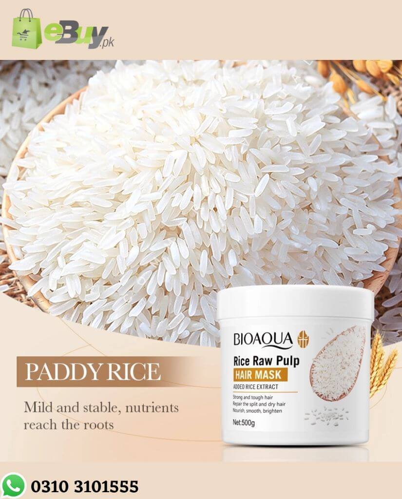 Bioaqua Rice Raw Pulp Hair Mask For Dry Damaged Hair Online At Best Price In Pakistan