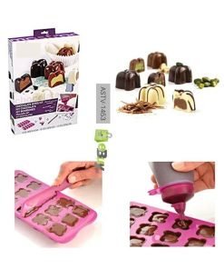 Chocolate Molds Kit with Silicone Piping Bottle Nozzles and Spatula Best Price In Pakistan