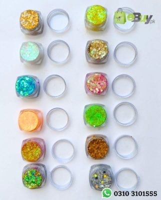 Chunky Eye Makeup Nail Art Glitter - Pack of 12 Online In Pakistan