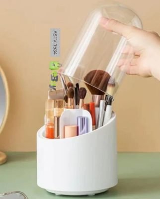 Clear 360 Degree Rotating Makeup Brushes Holder Organizer Multifunction Brush Display Stand with Lid Online At Best Price In Pakistan