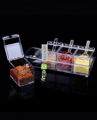 Crystal Seasoning Spice Box with Spoons Online Best Price In Pakistan