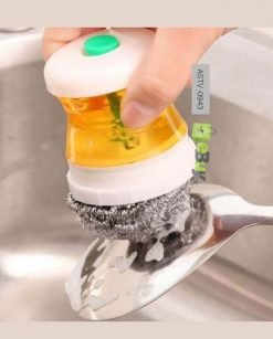 Dishwashing wire brush with liquid soap dispenser online in Pakistan
