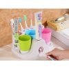 Family Tooth Brush Holder & Tooth Paste Dispenser