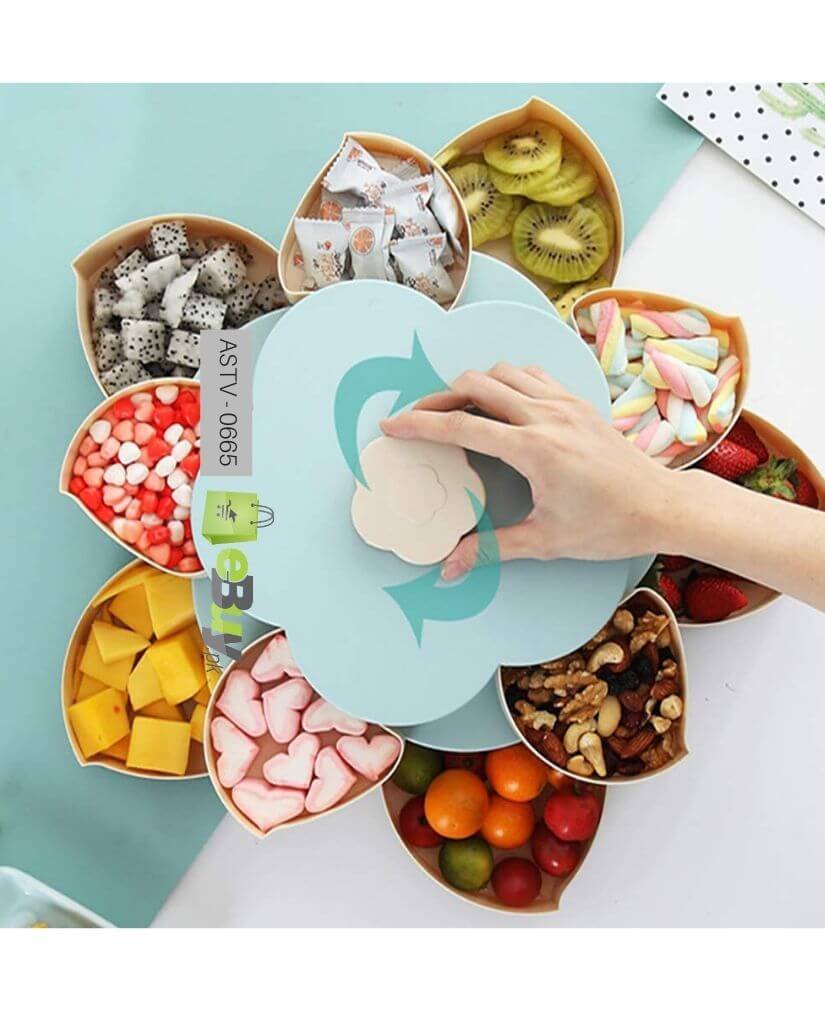 Flower Pattern Rotating Candy Box Dry Fruit Box 2 Layer At Best Price In Pakistan 3