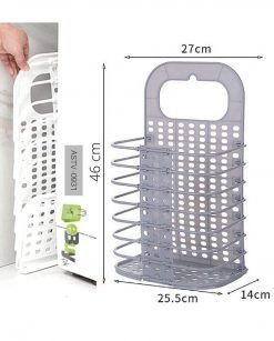 Folding Laundry Basket Wall Hanging Clothes Storage Bathroom Organizer Online In Pakistan