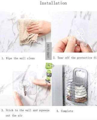 Folding Laundry Basket Wall Hanging Clothes Storage Bathroom Organizer Online In Pakistan