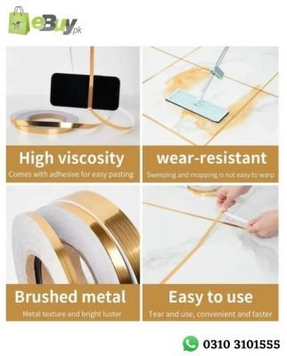 Golden Tile Gap Sealing Tape Waterproof Self-Adhesive Tile Decoration Foil Strip Online At Best Price In Pakistan
