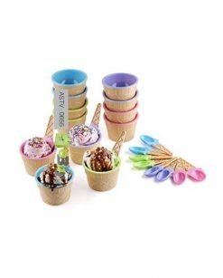 Ice Cream Dessert Bowls with Waffle Cone Shape Spoon (Pack Of 4) At Best Price In Pakistan 3