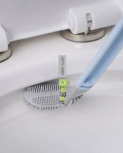 Long-Handled Toilet Brush Silicone Bristle Toilet Cleaner