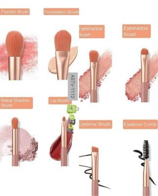Mini Makeup 8 pcs Brush Set In Pakistan