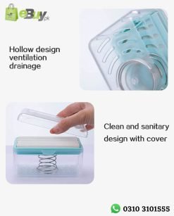 Multifunction Foaming Soap Box with Soft Rubber Roller and Drain Price In Pakistan