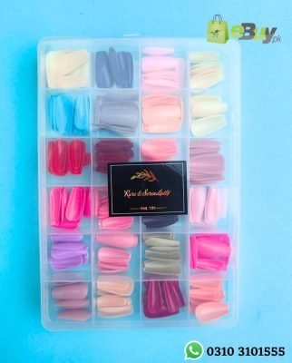 Plain Coloured Acrylic Nails Box 24 Multicolors Colorful Reusable Artificial Nails Set Online At Best Price In Pakistan