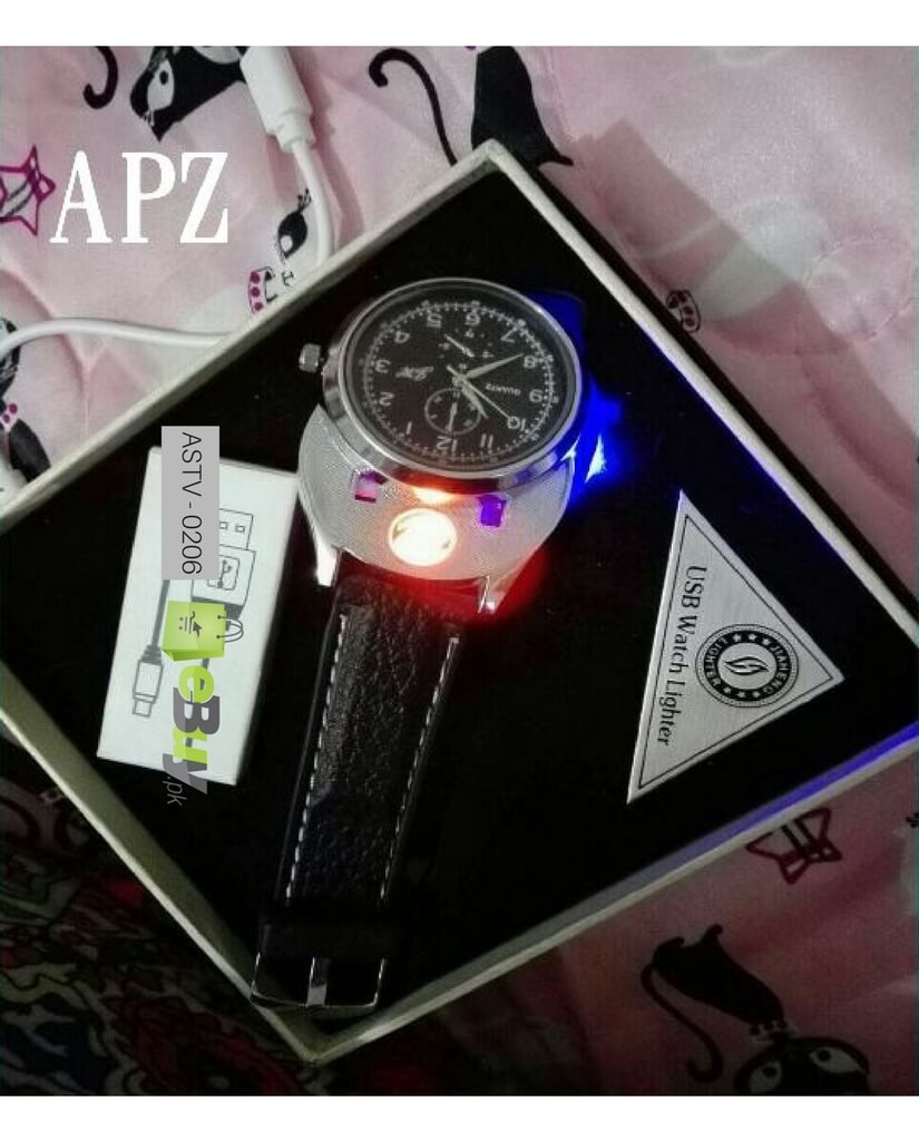 Rechargeable Lighter Wrist Watch For Men in Pakistan
