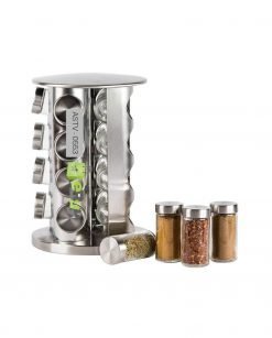 Rotating Stainless Steel Spice Rack Set of 16 Glass Spice Jars At Best Price In Pakistan 2