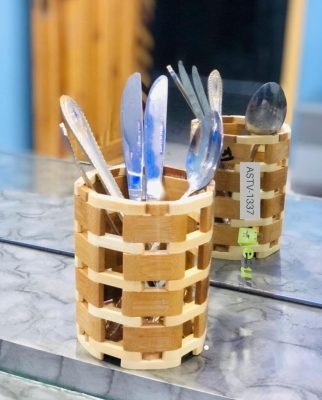 Round Wooden Bamboo Spoon Holder Online at Best Price in Pakistan