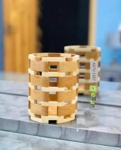 Round Wooden Bamboo Spoon Holder at Best Price in Pakistan