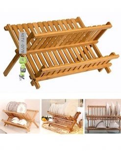 Wooden Bamboo Dish rack Foldable Dish Drainer Price in Pakistan