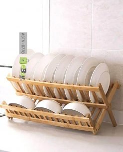 Wooden Bamboo Dish rack Foldable Dish Drainer Price in Pakistan