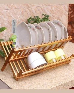 Wooden Bamboo Dish rack Foldable Dish Drainer Price in Pakistan